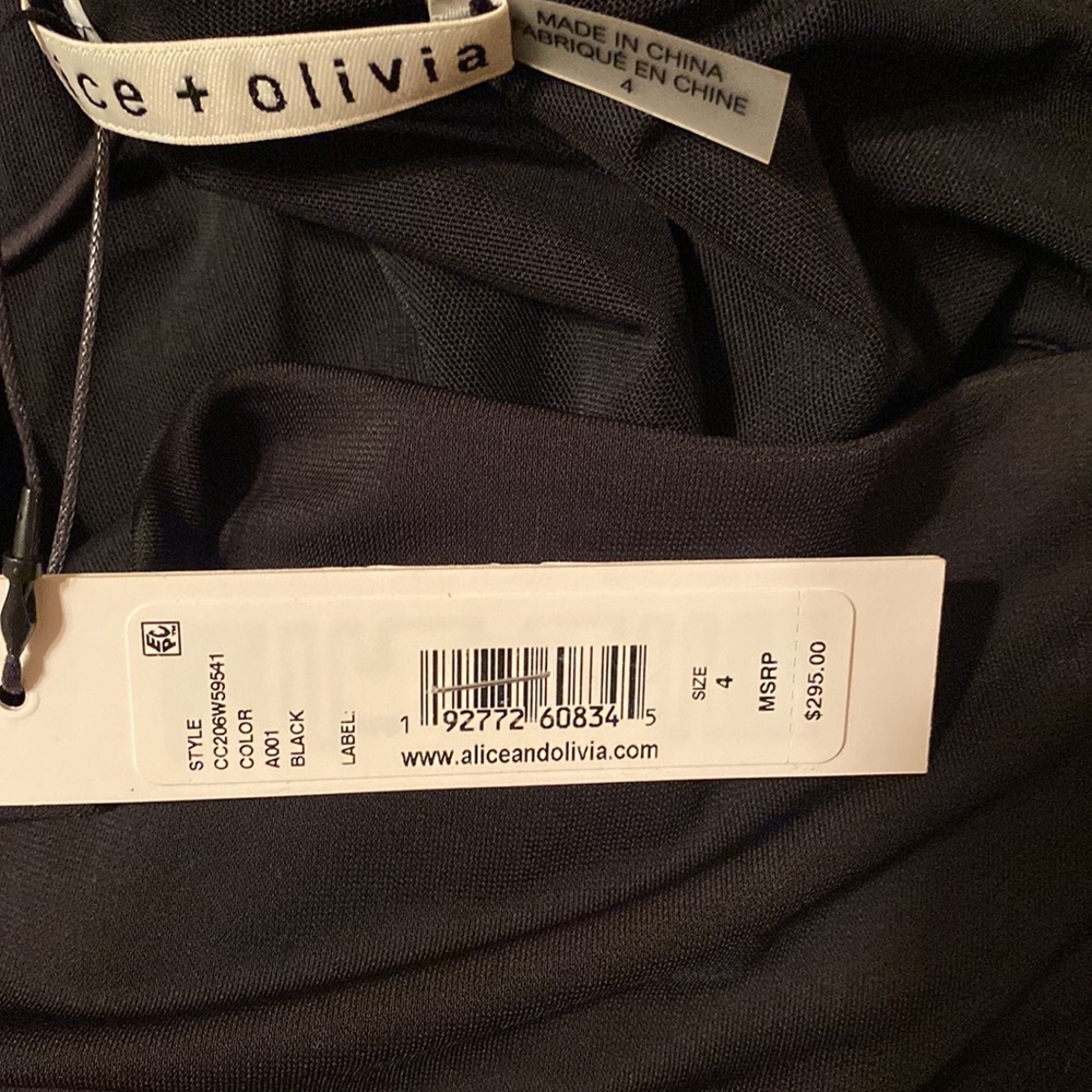 Alice + Olivia Bonnie Roched One Shoulder Black Dress - Picture 11 of 11